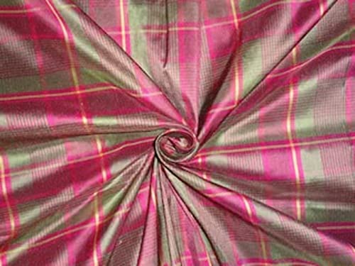 Tissu taffetas de soie vert rose pour confectionner une robe de soirée