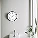 DAXSMY Wall Clock Small Analog 8 Inch Silent Non Ticking Battery Operated Modern Simple Decorative for Kitchen Office Bedroom Bathroom Living Room(Black)