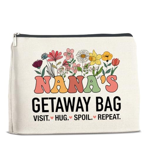 UPNEGE Nana's Getaway Cosmetic Bag Grandma Gifts from Grandkids, Gift for Grandma Grandmother Grammy Nana Makeup Bag Zipper Makeup Pouch