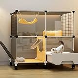 【Assemblez librement le parc pour chat. Conception DIY !】La grande cage pour chat est assemblée de manière concise, son installation ne prend que 10 à 30 minutes par une personne. Le parc pour chat peut être démonté pour un transport facile ou un rangement compact.