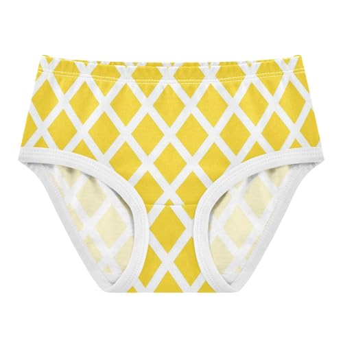 Girls' Briefs Organic Underpants for Young Girls Bright Geometric Check