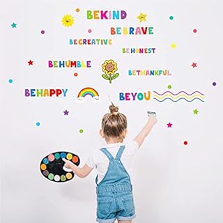 JMbeauuuty Inspirational Quotes Wall Stickers,Encouraging Removable Wall Decals for Nursery Kids Baby Girls Boys, DIY Colorful Motivational Wall Stickers for Room Playroom Bedroom Decoration