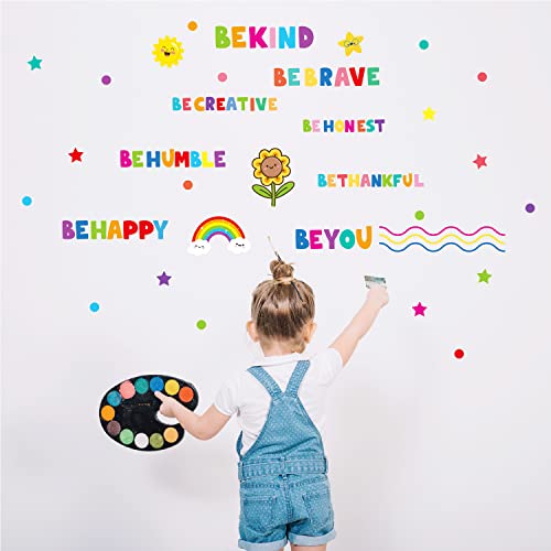 JMbeauuuty Autocollants muraux avec citations inspirantes, encouragant les autocollants muraux amovibles pour chambre d'enfant, autocollants muraux colorés pour décoration de chambre à coucher Cover
