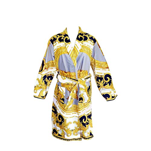 XHBYG Bata Hombre, Bata de baño Informal para Hombre, Bata Larga de algodón de otoño Invierno, Ropa de Dormir cálida y Gruesa de Secado rápido, Juego de Toallas de baño Familiar, Uso en casa