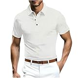 t shirt anti uv Polo Teeshirt Homme Uni Vetement à Col Revers avec Boutons Klassische Passform Tee Shirt Chemise Idéal pour Activités Citadines