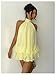 Verdusa Women's Chiffon Halter Drop Waist Wedding Guest Dresses Ruffle Summer Mini Dress Brunch Outfits Butter Yellow Small