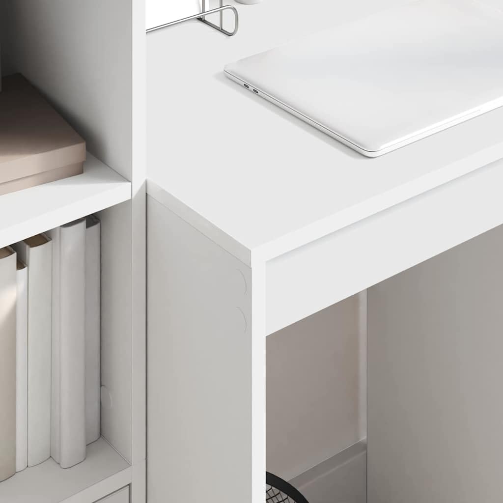 Weißer Schreibtisch aus Holzwerkstoff, 60 x 50 x 76 cm, platzsparend für Homeoffice und Arbeitszimmer, als Computertisch, Bürotisch oder Arbeitstisch für Laptop und PC