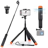 GEPULY Waterproof Selfie Stick Floating Hand Grip Tripod for GoPro Hero 12 11 10 9 8 7 6 5 4 3 2, Fusion, Max, Most Action Cameras Used as a Floating Tripod, Hand Grip, Selfie Stick, Tripod Stand