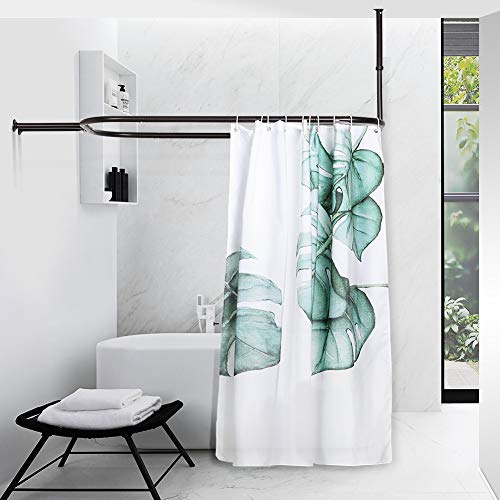 PrettyHome Shower Curtain Rod Hoop Square Shape Bathroom Heavy Duty No Rust Oval Shower Rod 58.3"x24" for Clawfoot Tub,for Free Standing Tubs Brushed Nickel - Thumbnail 2