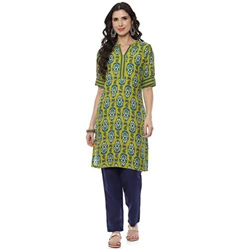 Image of Rangriti Grey Liva Straight Kurta for Women