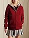 Yeokou Women's Casual Full Zip Up Sherpa Lined Hoodie Sweatshirt Jacket Coat (XX-Large, Wine Red)