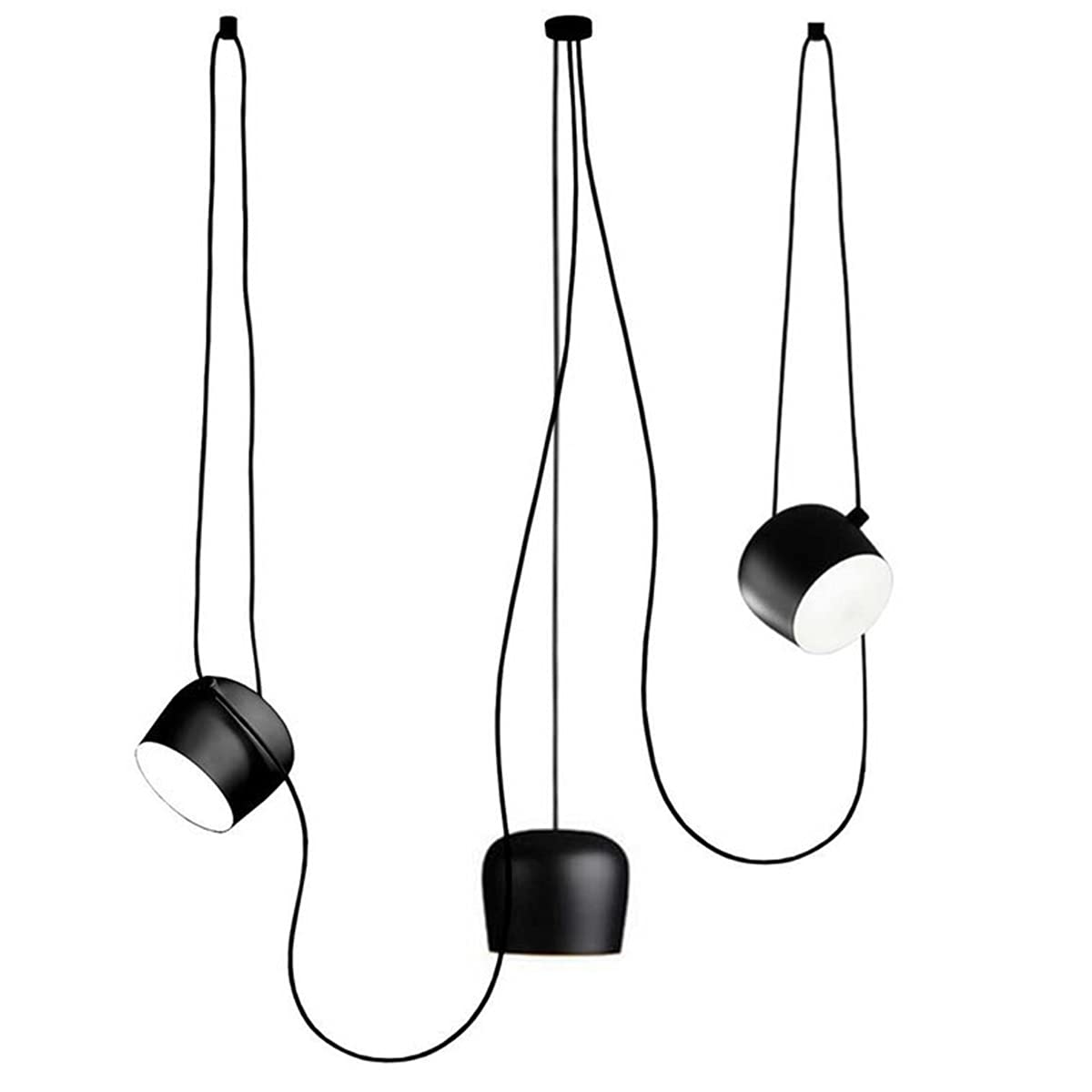 Lampadari Retrò Industriale, Lampadario Creativo, Lampada A Sospensione A 3 Teste Per Soggiorno in Camera Da Letto Di Campagna, Paralume in Ferro, Design Della Personalità, Ø:25Cm E27×3,Nero