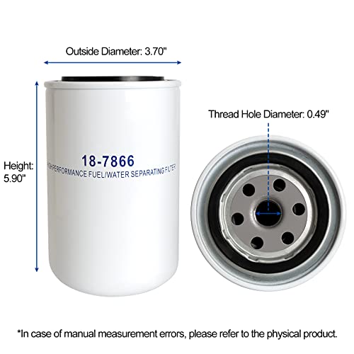 Fuel Filter 18-7866 Replacement for Yamaha Engine - 10 Micron Fuel Water Separator Filter Compatible with Yamaha 2 & 4 Stroke Outboard Engines F150, Replace MAR-FUELF-IL-TR, MAR-10MEL-00-00, 2 Pack