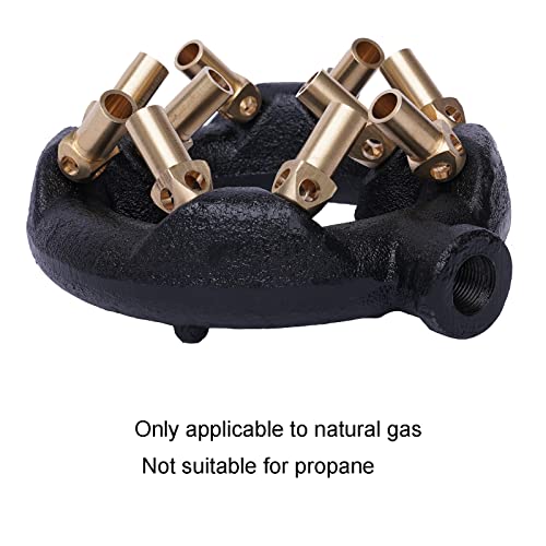 TFCFL 10/20/23/32 Tips Natural Gas Jet Burner, Round Shape Nozzle Jet Cast Iron Body with Brass Tips for Chinese Wok Range Grilling Stir Fry – Bild 4