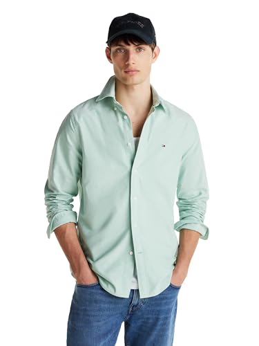 Image of Tommy Hilfiger Men's Long Sleeve Oxford Shirts in Regular Fit, Men's Button Down Shirts, Also Available in Big and Tall