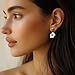 Sonateomber Flower Jacket Earrings for Women, Dainty 14k Gold Plated Enamel Dangle Front Back Floral Earing Prom Everyday Fashion Jewelry Gift