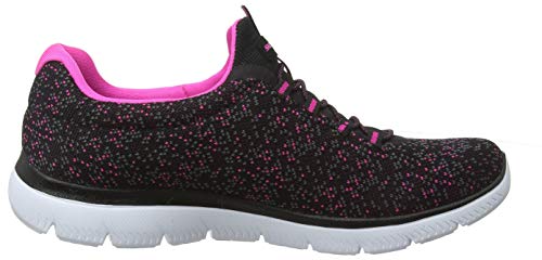 Skechers Skechers Women Low-Top, Black (Black Knit/Pink Trim BKHP), 6.5 (39.5 EU)