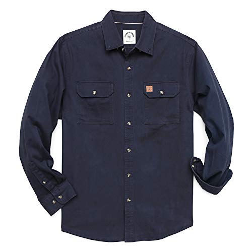 Dubinik® Camisa de Trabajo para Hombre Camisas con Bolsillos Camisa Trabajo Hombre Manga Larga Casual Botones Algodón Camisa Cover