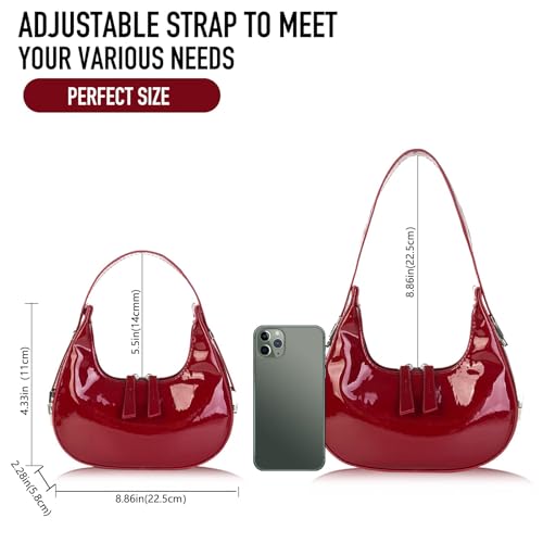 Bolso de hombro pequeño para mujer rojo estilo Y2K miniatura 4