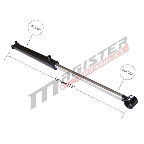 Image of Magister Hydraulic Cylinder 2 inch Bore x 32 inch Stroke, Welded Hydraulic Ram with Cross Tube Ends, Double Acting Hydraulic Piston 3500 PSI (WCT 2x32)