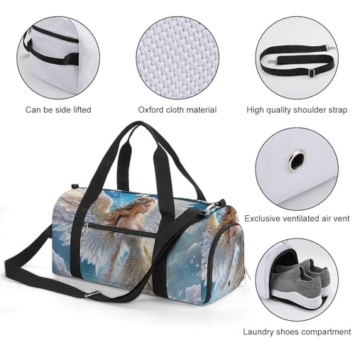 Angel Wings Sports Gym Bag Travel Duffel Bag Weekender Bag Yoga Bag for Men Women3