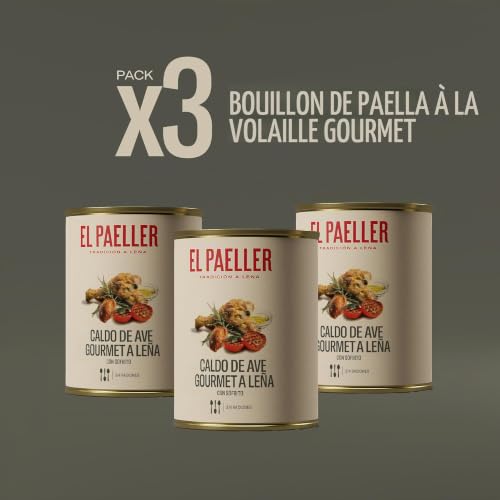 EL PAELLER - Bouillon de Poulet | Cuisiné avec des ingrédients 100% naturels | Parfait pour les paellas, le riz et les ragoûts | Lot de 3 pièces, 3 litres | Sans conservateurs – vue 2