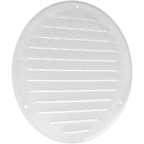 Vent Systems 6\" Soffit Vent Cover - White - Round Air Vent Louver - Grill Cover - Built-in Insect Screen - HVAC Vents for Bathroom, Home Office, Kitchen