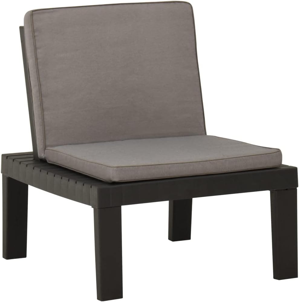 Patio Lounge Chair with Cushion,Garden Reclining Chair,Club Chair,Visitor Chair,Balcony Furniture,Assembly Required,Used in Yard, Patio, Garden, Poolside, Balcony, Plastic Gray