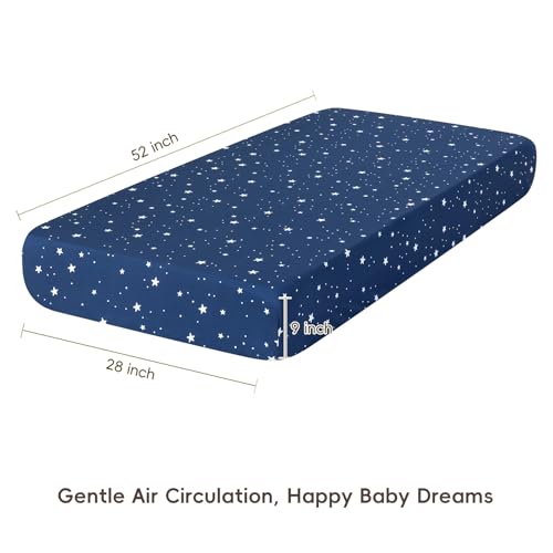 Image of david's kids 3 Pack Fitted Crib Sheets, Ultra Soft Breathable Comfortable Baby Sheet Set for Boys Girls Neutral, 28x52 Inch Fits Standard Crib and Toddler Mattresses, Space