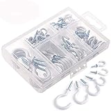 Sortierte Größe: Die maximale Größe ist 1-1/4” (4.6cm) 8pcs，dann 5/8”(2.5cm) 14pcs，3/4” (3cm) 13pcs，7/8”(3.3cm) 8pcs，1”(3.8cm) 7pcs und die Mindest Größe ist 1/2”(2cm) 20pcs.6 Verschiedene Hakengrößen ist für verschiedene Artikel geeignet.Und die Edelstahl Schraubhaken ist auch für den Innen- und Außenbereich geeignet.