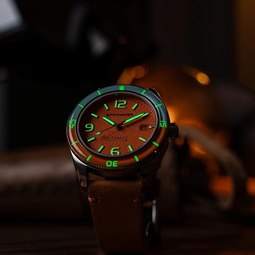 Image of Spinnaker Fleuss Men's Automatic Dive Watch - Miyota 8215 Movement, 43mm Stainless Steel Case, 150m Water Resistant, Leather Strap, SP-5055