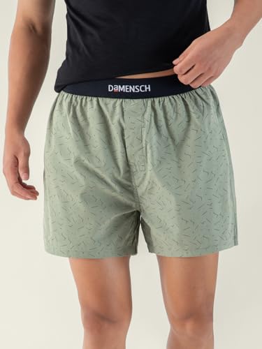 Image of DAMENSCH Printed Breeeze Inner Boxers for Men, Ultra-Light Boxers, 100% Cotton Shorts Pant for, Breathable Woven Inner Cotton Shorts.