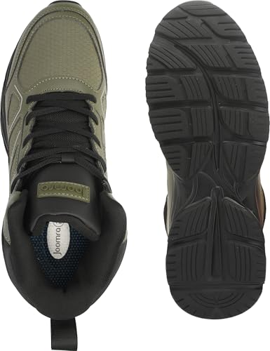 Image of Joomra Men's Stylish Sneakers High Top Athletic-Inspired Shoes | Premium Vegan Leather Upper, Durable Rubber Outsole, Perfect Ankle Support, Ideal for Outdoor & Casual Wear