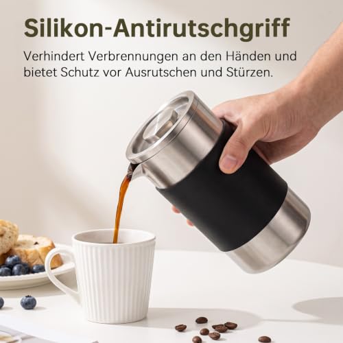 French Press 350 ml, Tragbare French Press aus Edelstahl mit Lsolierung – Bild 5
