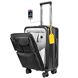 Expandable Travel Carry On Luggage with Smart Front Laptop Pocket, USB-A/C...