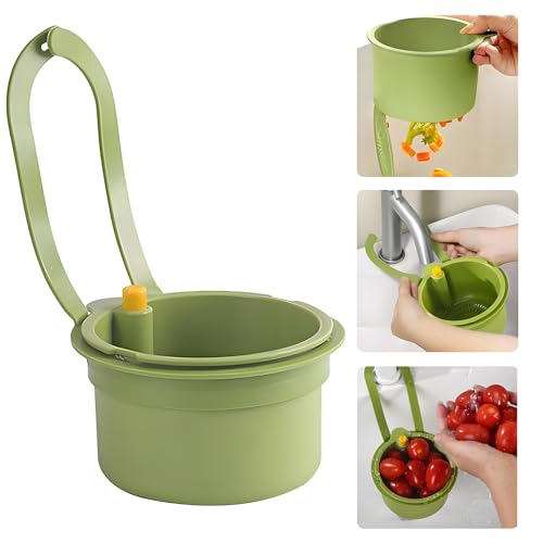 DAWZMR Hanging Strainer for Kitchen Sink, Kitchen Drain Storage Basket,