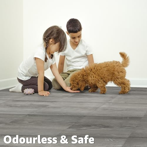 Image of Art3d 10-Pack Peel and Stick Vinyl Floor Tiles (10 Sq.Ft), Taupe Ash
