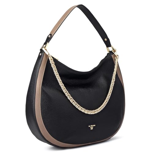 Image of Da Milano Leather Shoulder Bag for Women - Brown (Large) (LB-00317OL)