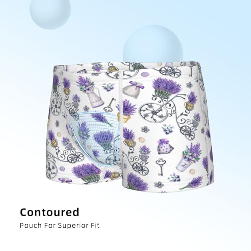 Boys' Cotton Boxer Brief Soft Underwear-Lavender Bicycle4