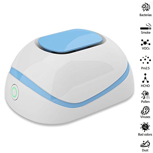 Mini Luftreiniger, Deodorizer Luftreiniger, 6 Mg Ausgang 600Ma Batterie Silent-Arbeit USB Aufladbare, Für Kühlschrank Kabinett Schlafzimmer,Blau