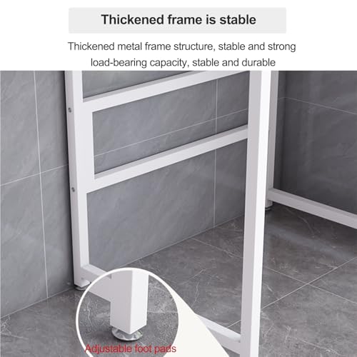 Support de rangement pour buanderie en métal noir robuste pour machine à laver - 8