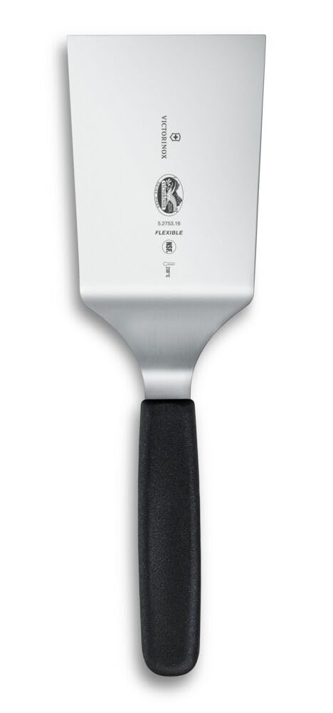 Victorinox Black Stainless Steel Grill Spatula 12 Cm, Square Edge, Heat Resistant Up To 240 °C, Ergonomic Handle,