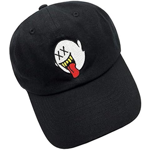 HSYZZY Distressed Boo Dad Hat Embroidered Baseball Cap Cotton Hat Ponytail for Men and Women, Black-1, One size Cover