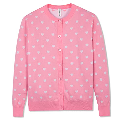 Boboyoyo Girls Cardigans 100% Cotton Kids Heart Cardigan Sweater Long Sleeve Toddler Girl Soft Knit Cardigan #TOP18