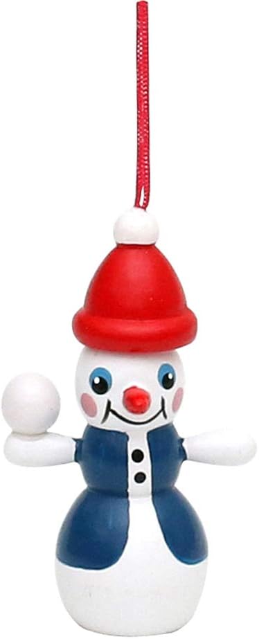 Dekohelden24 521476 Wooden Snowmen Pendant/Tree Decoration Set of 6 Dimensions of Each Pendant Length x Width x Height 4 x 2.5 x 6.5 cm