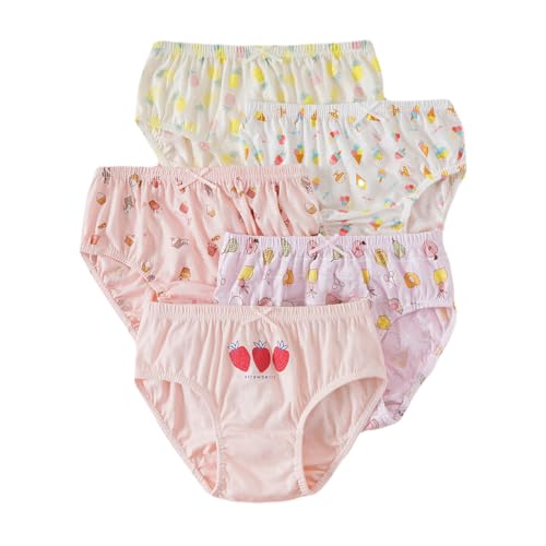 女の子 パンツ ５枚セット 綿100% 下着 柔らかい 子供 快適 キッズ 女児 幼稚園 保育園 小学生 女の子 ショーツ 100 110 120 130 (130, フルーツスイーツ柄)