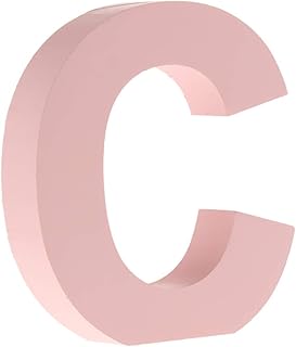 Inzopo Wooden Pink 26 Alphabet Letters Marquee Letters Wall Door Hanging Sign A-Z for Kids Room Nursery Room Decorations - C