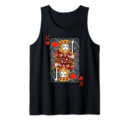 King of Hearts Blackjack Carte Poker 21 K Coppia di abbinamento Canotta