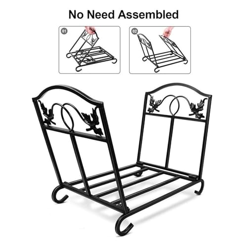 Range-bûches portable pliable et empileur de bûches de cheminée - 4