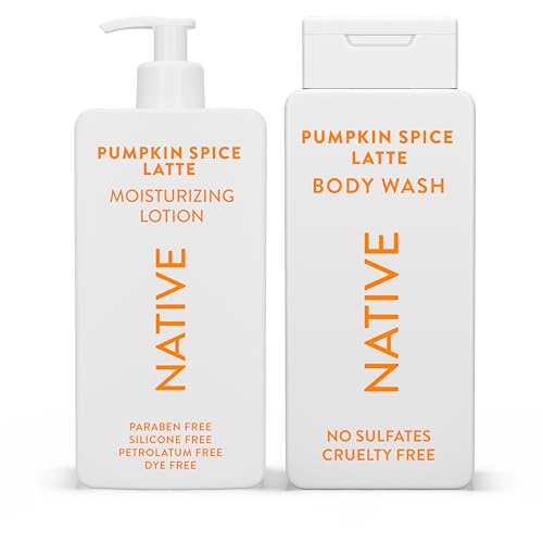 Native Body Wash & Moisturizing Lotion Set Pumpkin Spice Latte Naturally Derived Ingredients Paraben Free Daily Hydration & Gentle Clean Personal Care Gift Bundle